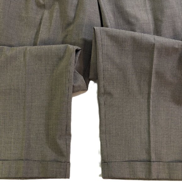NWOT IVY Crew Slacks-Pants Men's 42X30 Gray Houndstooth Pleated, Creased, Cuffed - Picture 6 of 16